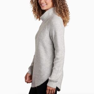 kuhl - SIENNA Cozy Chunky Knit Raglan Sleeve Ash Gray Cowl Neck Sweater - XL